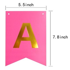 Letjolt Happy Birthday Banner Pure Roseo Party Signs Golden Sparkle Bunting F…