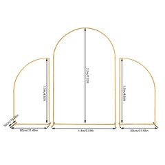 Metal Arch Backdrop Stand Gold Wedding Arch Stand Set of 3 for Party Decor