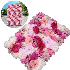 6pcs Silk Artificial Flower Wall Panel Wedding Party Backdrop Floral Home Decor