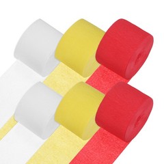 6-Rolls 492ft Crepe Paper Streamer for DIY/Art [3 Colors-1.8 Inch x 82 Ft/Roll]