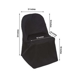 50 Black Polyester FOLDING Flat CHAIR COVERS Wedding Party Banquet Decorations