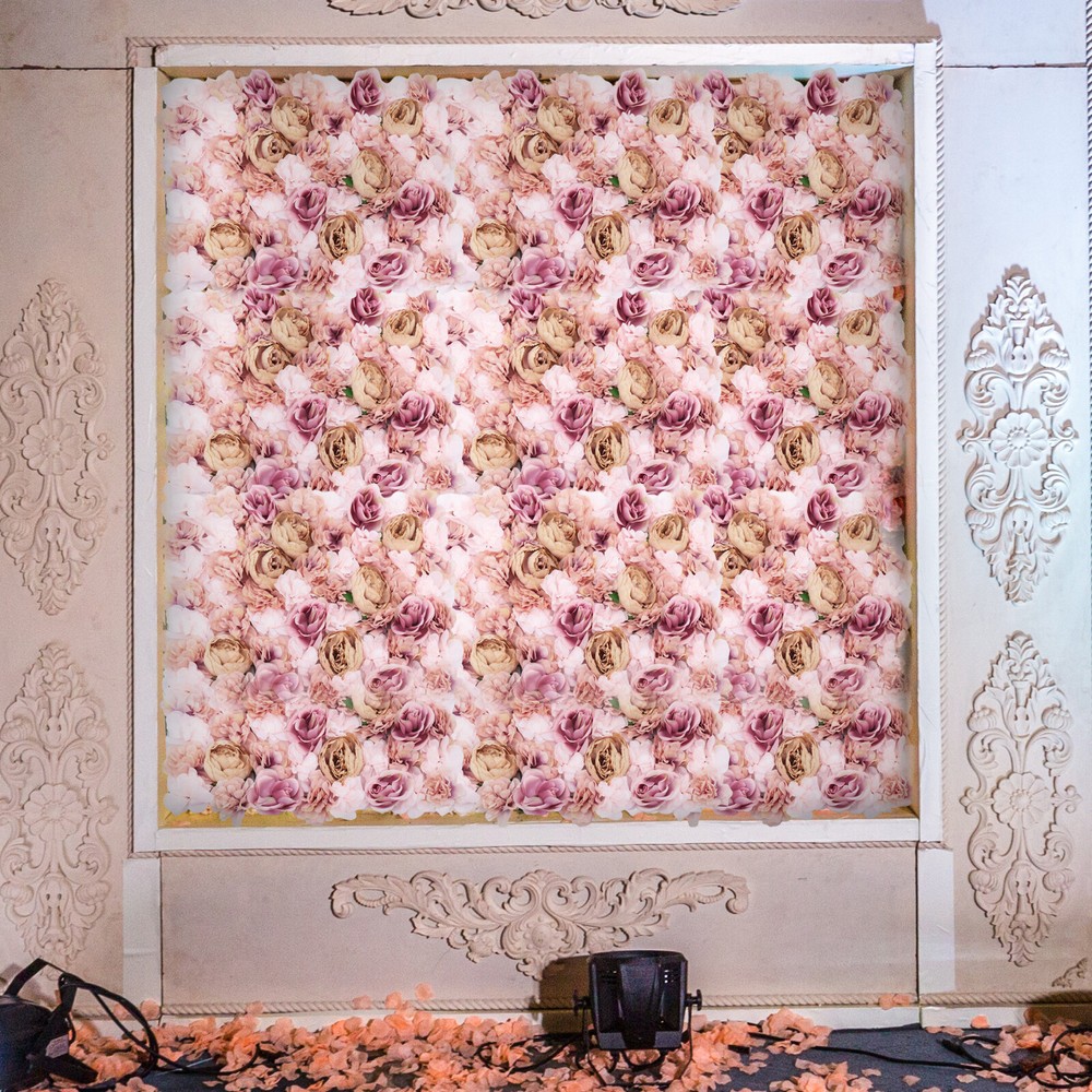 Artificial Silk Rose Flower Wall Panel Wedding Party Backdrop Decoration 23″x15″