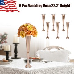 6 Pcs Wedding Centerpieces Vase European Vase Versatile Metal Props 22.2″ Height