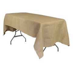 Your Chair Covers – 60 x 120 Inch Rectangular Rustic Jute Natural Burlap Tabl…