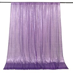 PURPLE 8 ft x 8 ft Sequined Backdrop Curtain Wedding Party Booth Decorations
