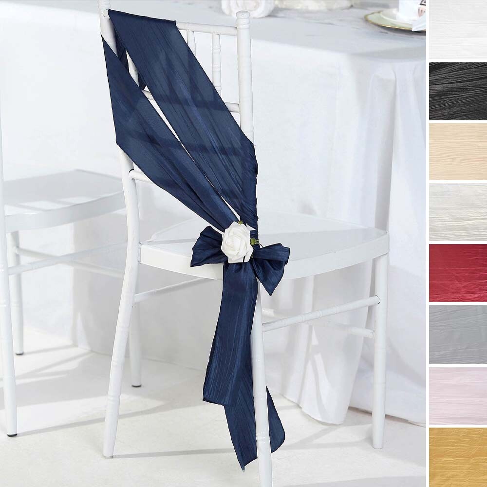 5 pcs Crinkle Accordion TAFFETA CHAIR SASHES Party Reception Event Decorations