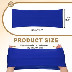 50 Pcs Spandex Chair Sashes Bows with Slider Buckle, Blue