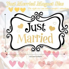 2 Pcs Large Just Married Car Decorations Just Married Car Magnets Sign Decoratio