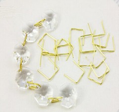 100pcs Strip Connector Pins Brass 1″(13mm) Chandelier Lamp Bead Prism Parts DIY