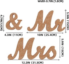 Rose Gold Wooden Mr & Mrs Signs & Just Married Banner Wedding Decorations