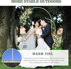 Set of 2 Metal Arch Backdrop Balloon Stand Decor for Wedding Birthday 7.3FT&6FT