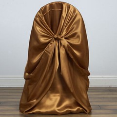 6 Gold SATIN UNIVERSAL CHAIR COVER for Wedding Banquet Reception Decorations