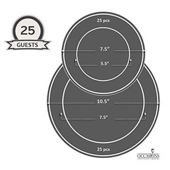 OCCASIONS 50 Plates Pack (25 Guests)-Heavyweight Wedding Party Disposable Pla…