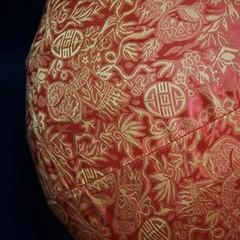 Quasimoon Large Red / Orange Vietnamese Silk Lantern, Garlic Umbrella by Pape…