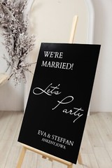 Wedding Signage -Custom Acrylic Wedding Sign-Black Acrylic Wedding Welcome Sign