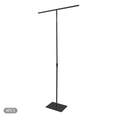 Black Wedding Backdrop Stands 4PCS 80-240cm Adjustable Height Backdrop Stands