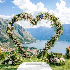 Heavy Duty Dual Tube Heart Wedding Arch Backdrop Stand Ceremony Birthday Party
