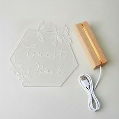 LED Light-Up Acrylic Event Sign for Ceremony | Guest Book Sign