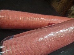 2 Rolls Peach Deco Mesh 21″ Craig Bachman Quality 30′ Peachy Pink Iridescent