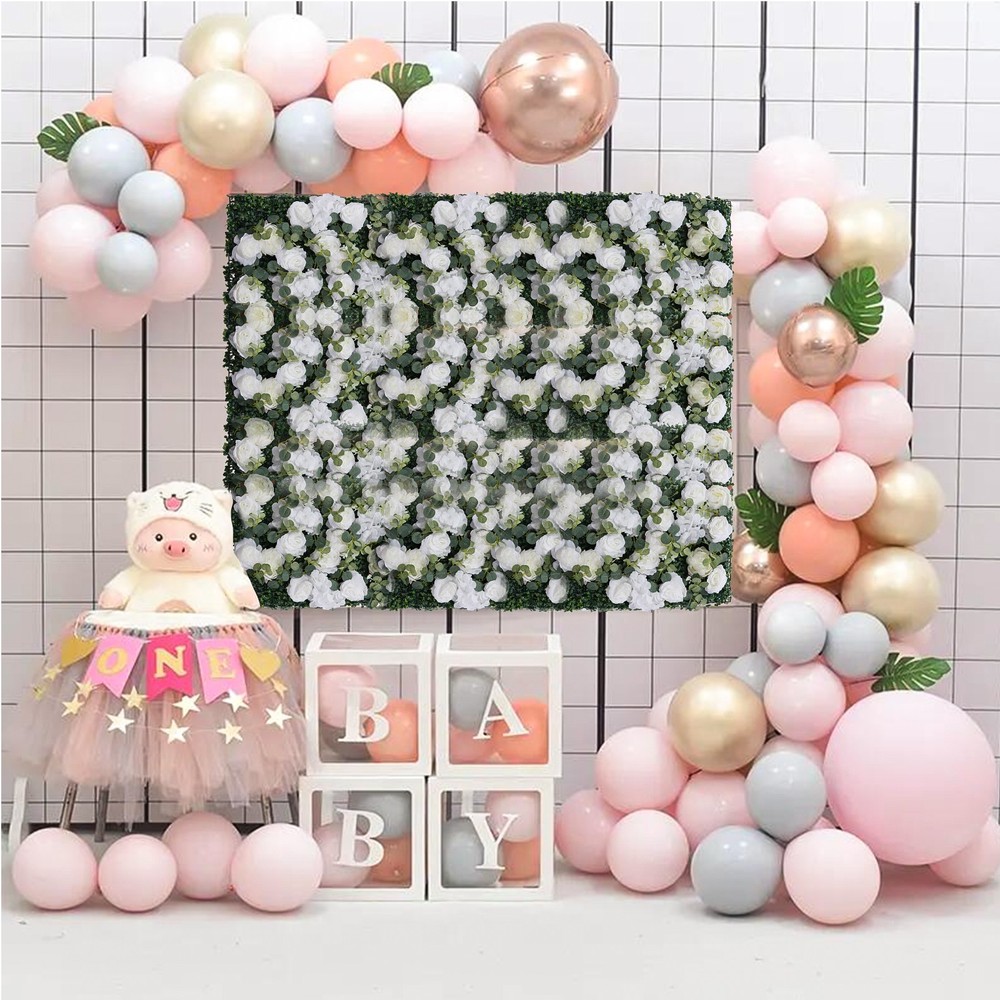 6Pcs Artificial Flower Wall Backdrop Faux Flower Panels for Wedding Home Decor