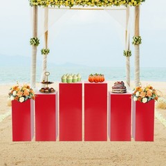 6* Red Display Pedestal Stands Cuboid Cake Flower Decor Display Holder Load 50kg