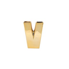 GOLD 6″ Ceramic V Symbol Flower VASE Table Centerpiece Party Events Decorations