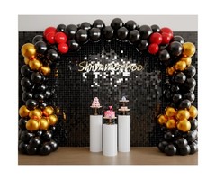Black Shimmer Wall Backdrop 48pcs Sequin Shimmer Backdrop Panels, Photo Backd…