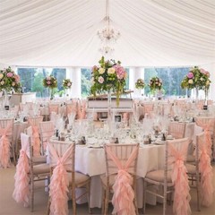 CHAIR COVER WEDDING CHIFFON HOODS WITH RUFFLES DECOR WEDDING SPECIAL EVENT