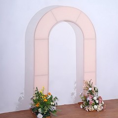 8ft BLUSH Fitted Spandex Open Arch Double Sided Backdrop STAND COVER Party Event