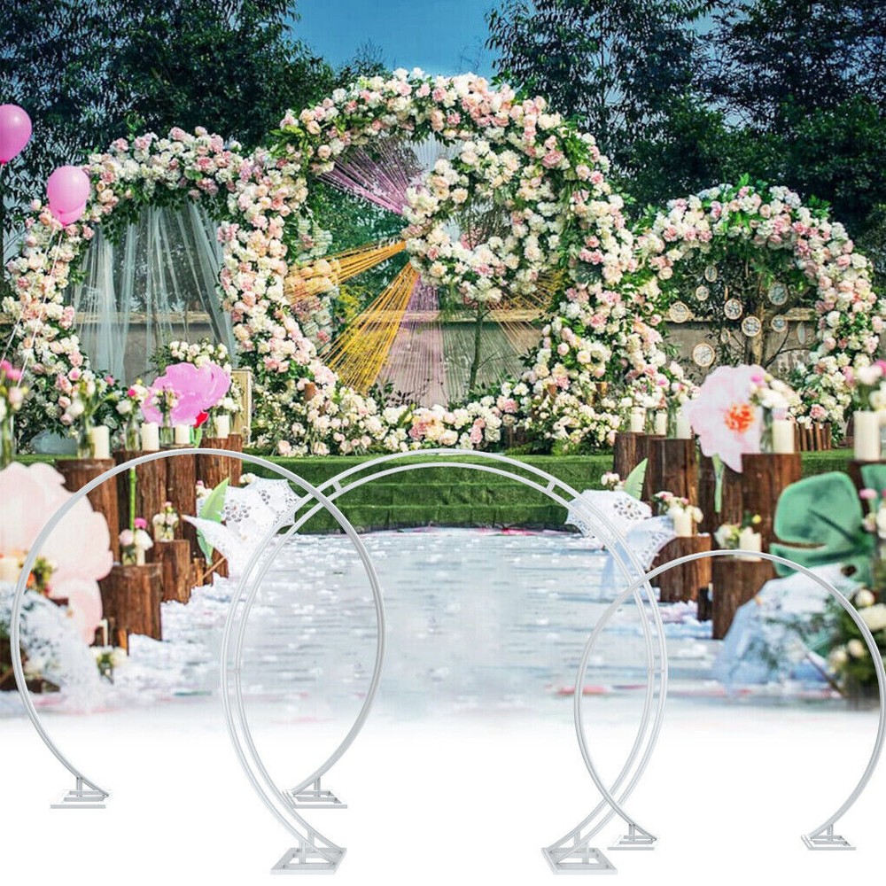Round Backdrop Stand Metal Double Hoop Wedding Party Balloon Flower Arch Frame