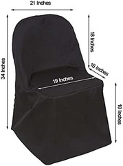 10 Pcs Black Polyester Folding Chair Covers Wedding Linens Reception Party Suppl