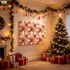 6 Pcs Artificial Flower Wall Panel, Artificial Floral Wall Decoration Backdrop