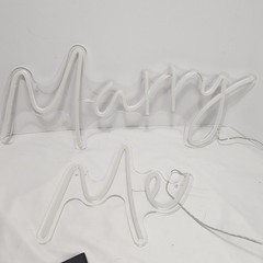 “Marry Me” LED Neon Sign Wedding Proposal 2-Piece Set w/ Remote Warm White