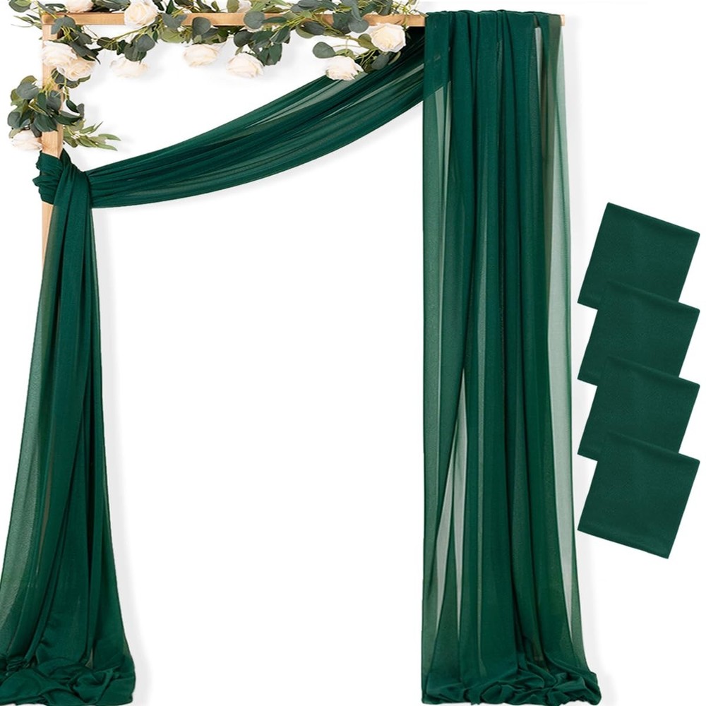 MLMC Emerald Green Wedding Arch 29″W x 240″L (Pack of 4),