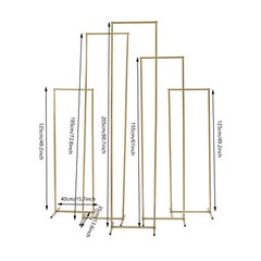 5-Piece Gold Steel Floral Stand Set for Weddings & Parties