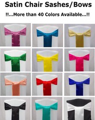 25/50/100/150/200 Satin Chair Sashes Silky Sateen Bows for wedding party décor