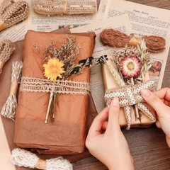 9 Rolls Jute Ribbons Burlap Lace Trim Jute Craft Ribbons for Flower Bouquets