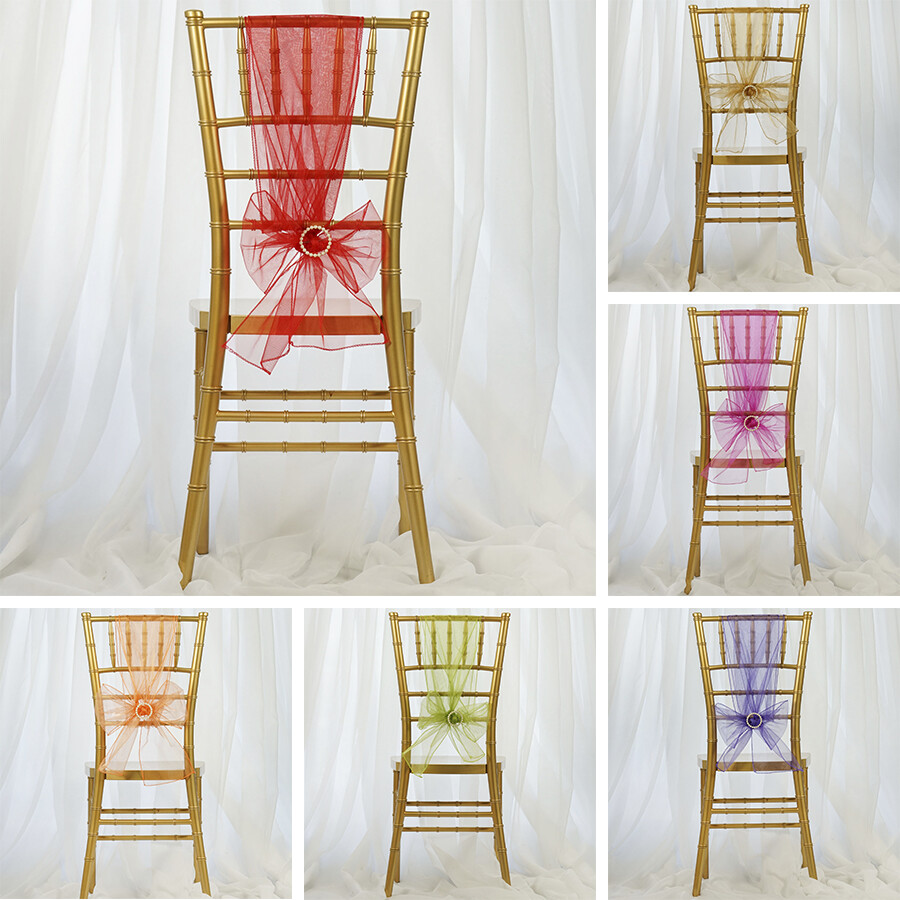 20 Sheer Organza CHAIR SASHES Ties Bows Wedding Party Ceremony Decorations