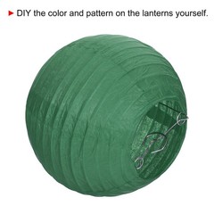 6pcs 6 Inch Folding Hanging Paper Lanterns Small Lampshade Dark Green