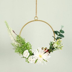 GOLD 24″ wide Round Metal Floral Hoop Wreath Ring Wedding Party Home Decorations