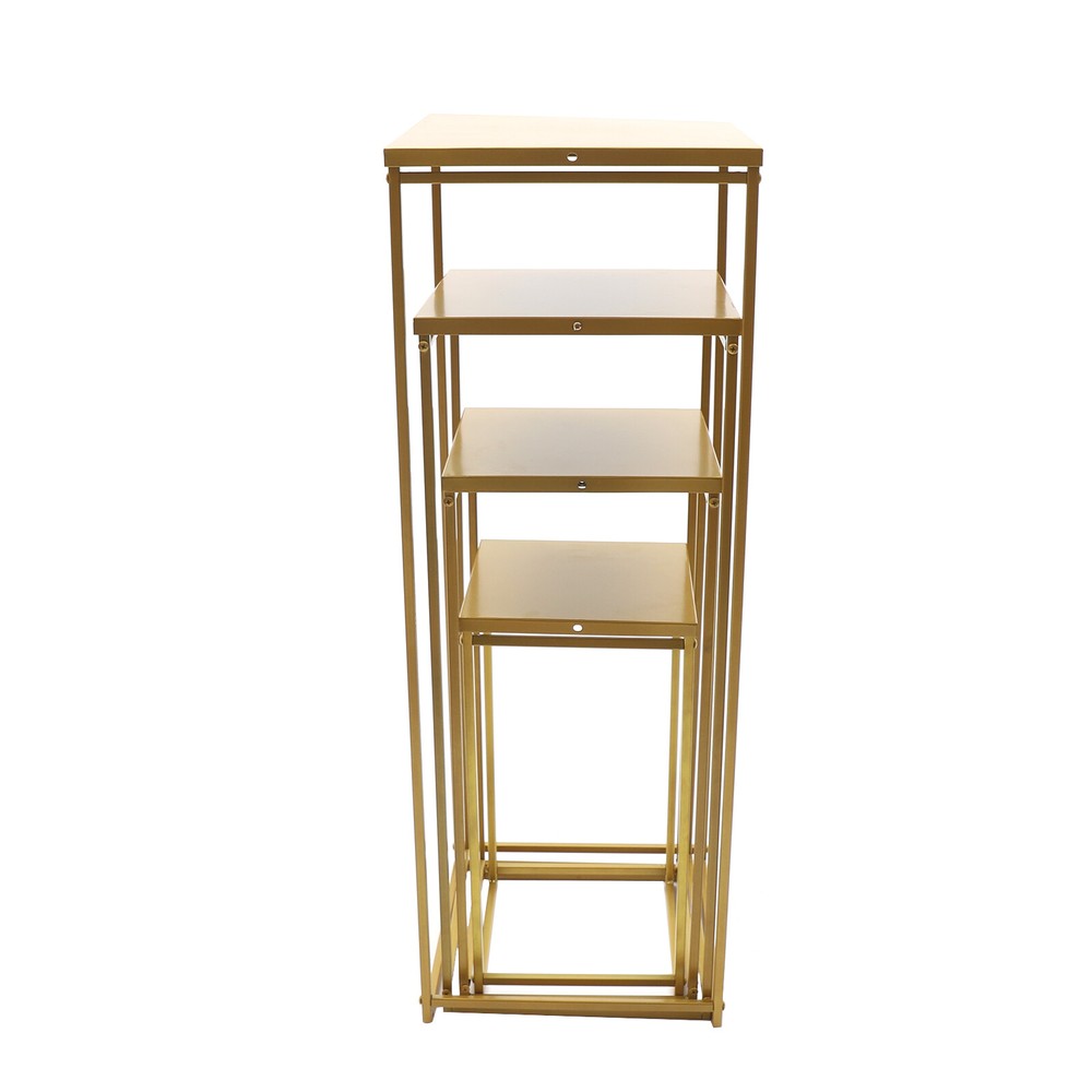 4PCS Metal Flower Rack Vase Stand Gold Flower Stand Column Wedding Party Decor