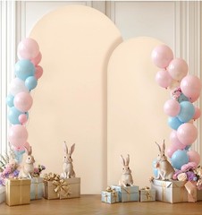 2 Set Champagne Arch Backdrop – 6.6FT, 5FT Spandex Fitted Wedding Arch Stand…