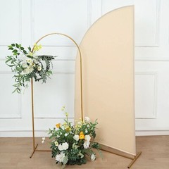 6 ft x 3 ft Matte BEIGE Fitted Spandex Half Moon Backdrop STAND COVER Party