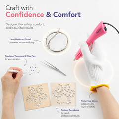 Fabric Rhinestone Setter Kit with 10000 Pieces Glass Rhinestones and Pearls