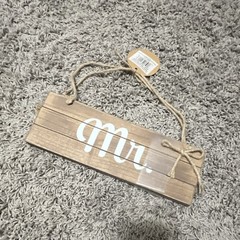 Burnes of Boston Wedding Chair Sign Set Brown White Wood Hanging Mr & Mrs 2pcs