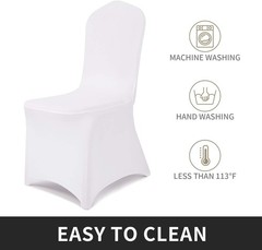 12pcs Stretch Spandex Chair Cover for Wedding Party Dining Banquet Event Whit…