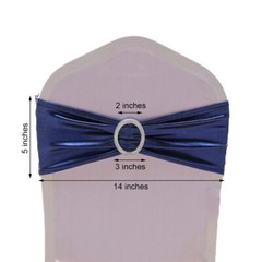 Metallic Spandex Chair Sashes Silver Round Buckles Wedding Decorations Sale