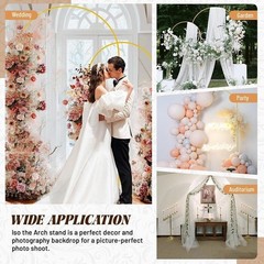 Arch Backdrop Stand Golden for Birthday Party Graduation Ceremony Decoration US