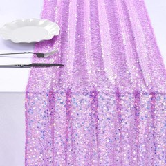Sequin Table Runner Iridescent Purple Table Runner 25X120 inch Elegant Table