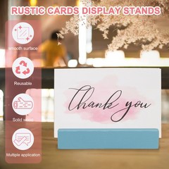 16 Pcs Wood Place Card Holders for Food Signs, Blue-Grey